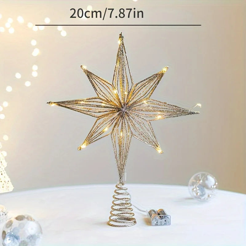 Rynx | Christmas Star Tree Topper, LED glowing Star Lamp, sparkling Night Light, festive Christmas Tree Decoration, Home Decor for Christmas