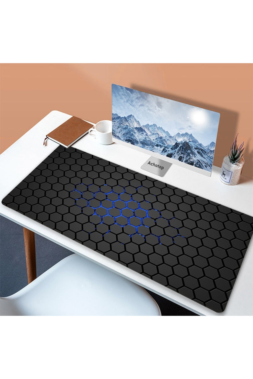 Lisslune | White Art Mouse Pad Desk Mat