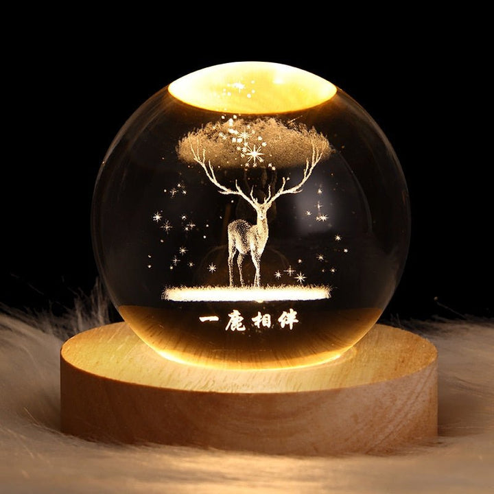 Lisslune | 3D Galaxy Crystal Ball Night Light Lamp