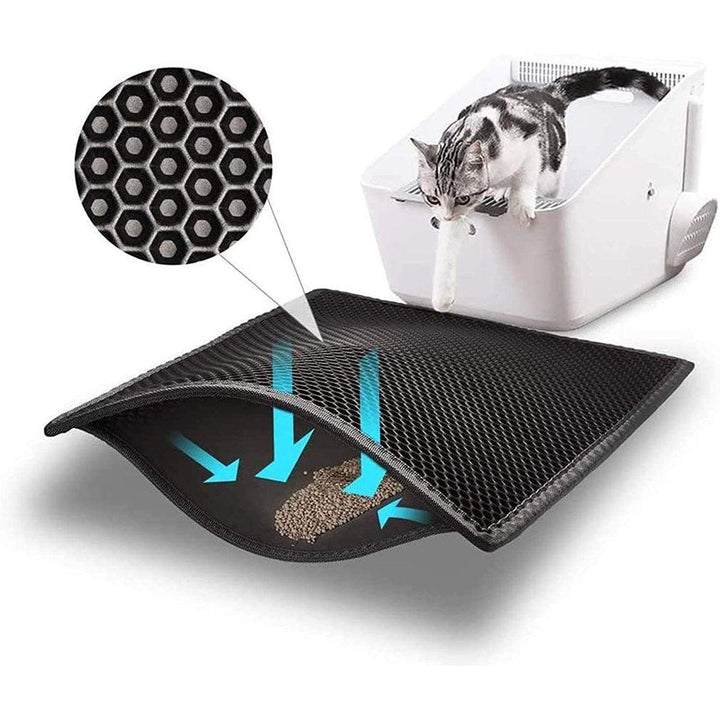 Lisslune | Ultimate Clean Cat Litter Catch Mat: Innovative Dual-Layer Design for Maximum Hygiene