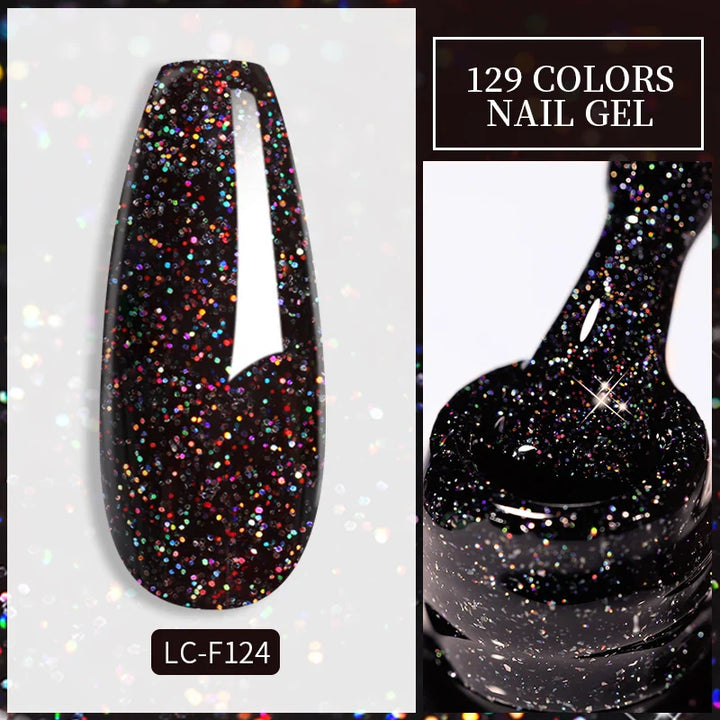 Rynx | 7ml Glitter Gel Nail Polish Semi Permanent Sequins Soak Off UV Gel Colorful DIY Nail Art Polishes