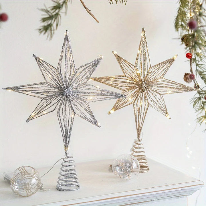 Rynx | Christmas Star Tree Topper, LED glowing Star Lamp, sparkling Night Light, festive Christmas Tree Decoration, Home Decor for Christmas