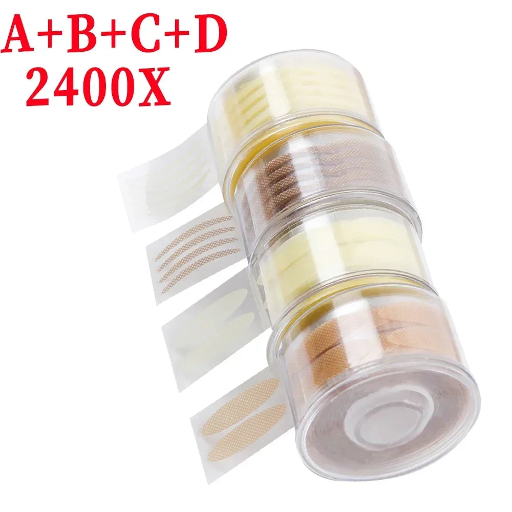 Rynx | Invisible double eyelid stickers 2400 pieces premium eye lifting strips Self-adhesive double eyelid tapes Clear beige eye tapes Makeup tool