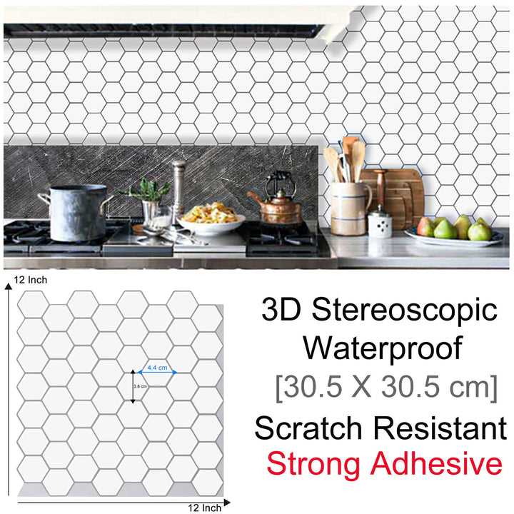 Lisslune | 3D Self-Adhesive Hexagonal Wall Stickers