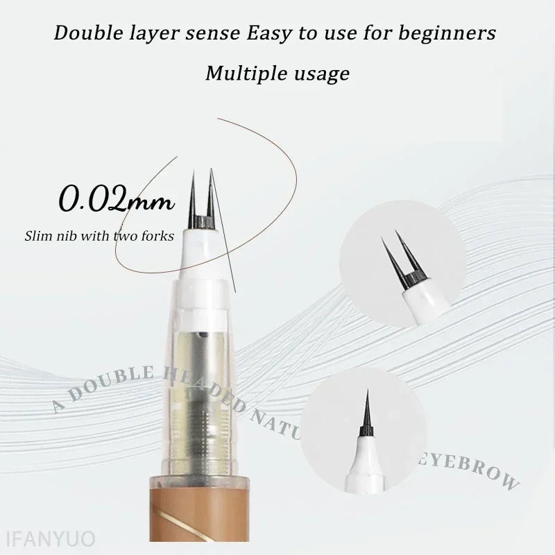 Rynx | Natural Double Fork Tip Under Lash Pen Ultra-thin Liquid Eyeliner Waterproof Lash Brow Eyeliner Pencil Makeup Tools