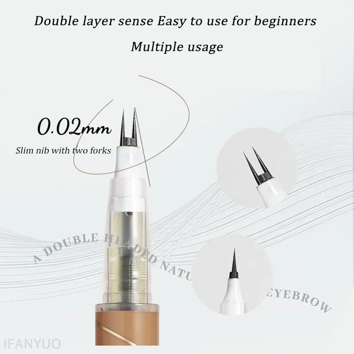 Rynx | Natural Double Fork Tip Under Lash Pen Ultra-thin Liquid Eyeliner Waterproof Lash Brow Eyeliner Pencil Makeup Tools