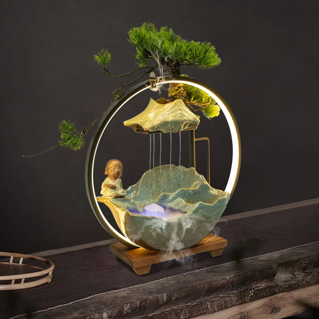 Lisslune | Waterfall Fortune LED Incense Burner Zen Decor