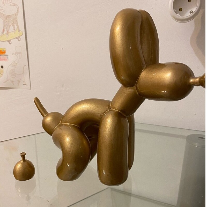 Lisslune | Balloon Dog Sculpture, Balloon Art Statue, Mini Collectible Figure, Home Decor, Resin Figure, Desk Accessories, Room Decoration