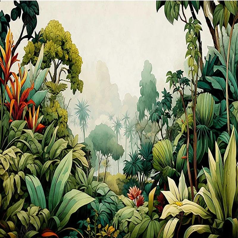 Lisslune | Tropical Harbor Handmade Rainforest Wall Mural