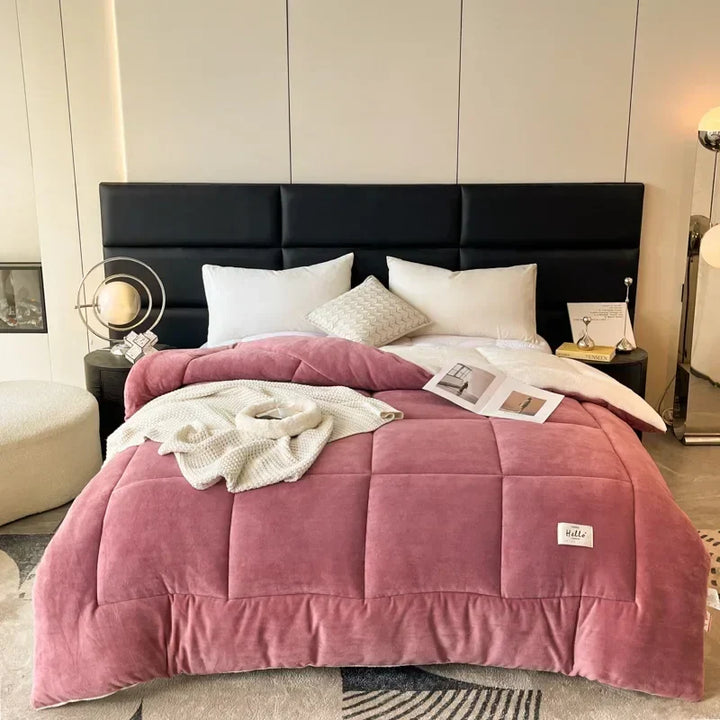 Rynx New Thick Milk Fleece Warm Blanket for Winter Artificial Lamb Cashmere Duvet Comforter Soft Warm Weighted Blankets Quilt Core