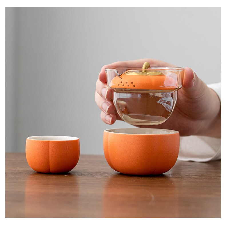 Lisslune | Mini Pumpkin Ceramic Teapot Set
