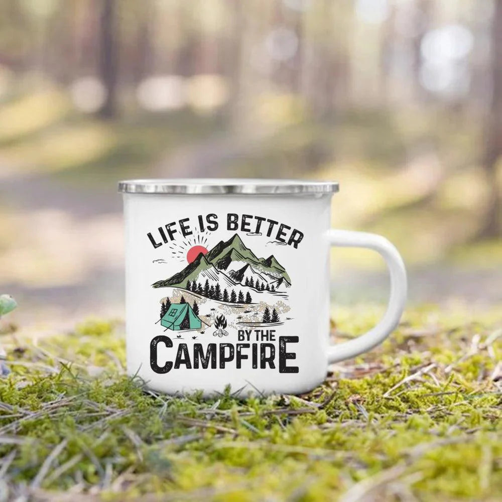 Lisslune | Nature's Adventure Enamel Mug: The Essential Companion for Outdoor Enthusiasts