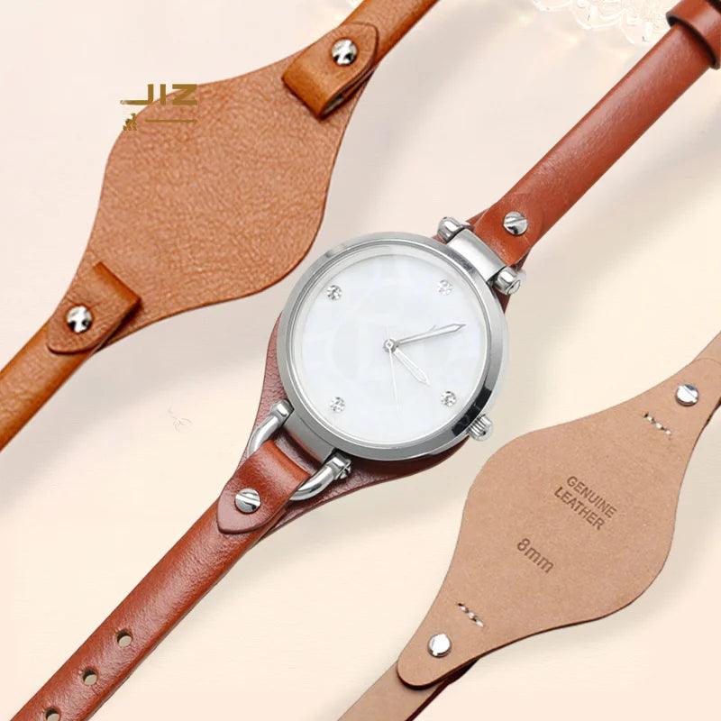 Lisslune | Elegant calf leather watch bands with rose-colored steel clasp - A luxurious women's accessory