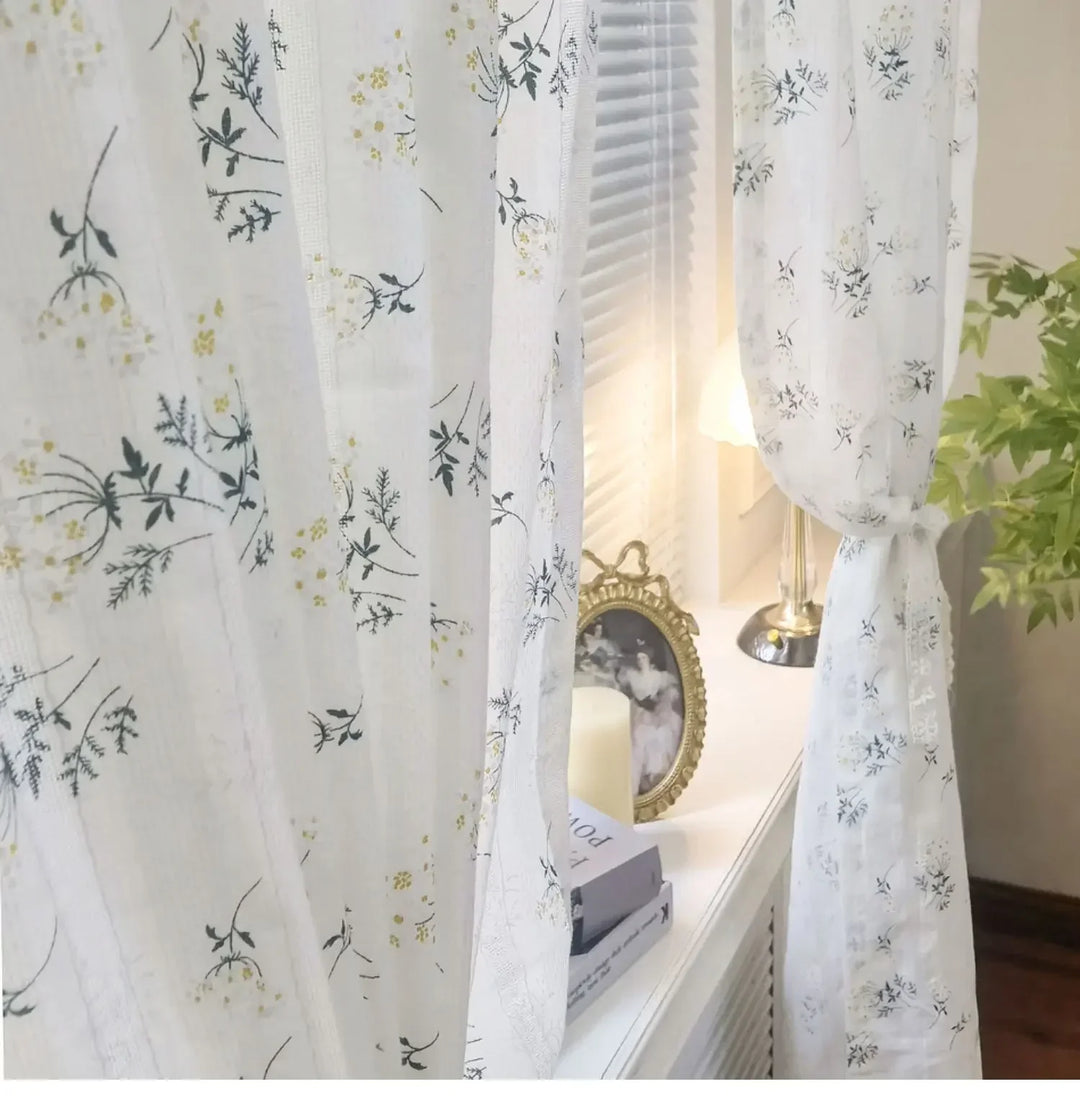 Rynx Korean Daisy Curtains Street Bags Shade Curtain Flower Tassel for Kitchen Bedroom Living Room Bay Window Wardrobe Curtain