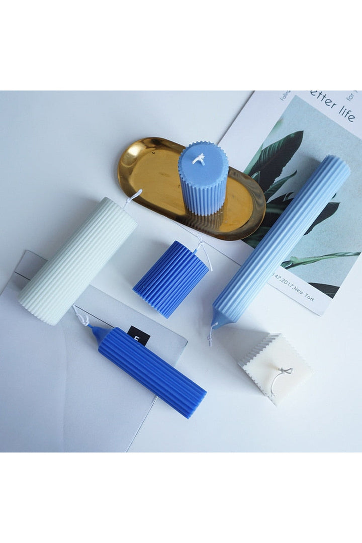 Lisslune | striped pillar candle shape