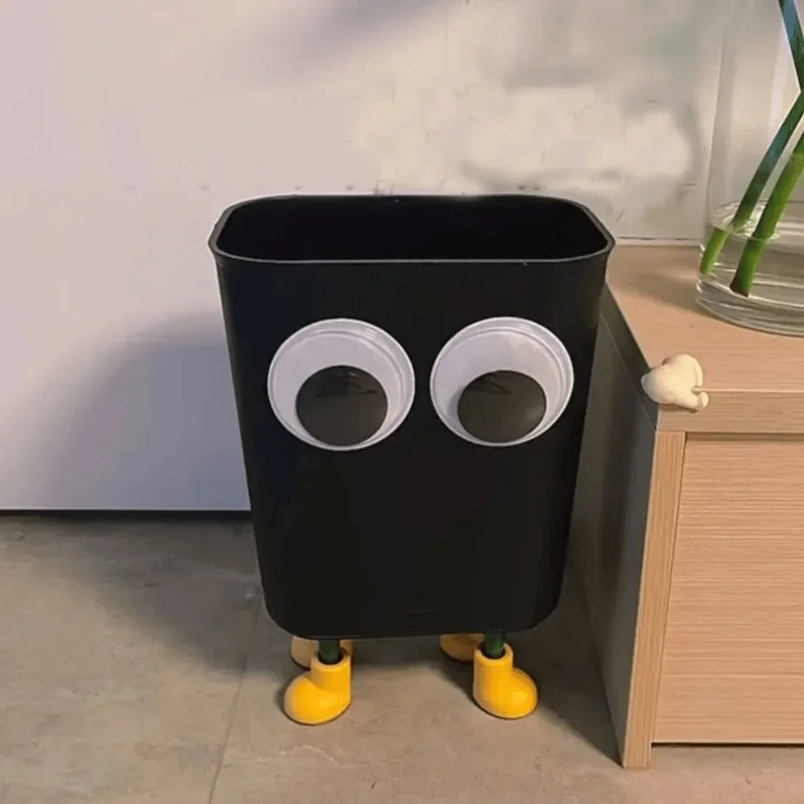 Rynx | Cartoon Sweet Big Eyes Trash Can Wastebasket Home Office Garbage Bin Bathroom Trash Bag Container Waste Bin Kitchen Trash Can
