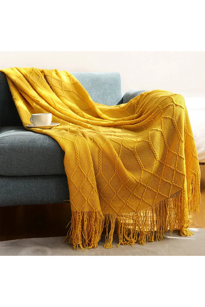 Lisslune | Diamond Knit Throw Blanket