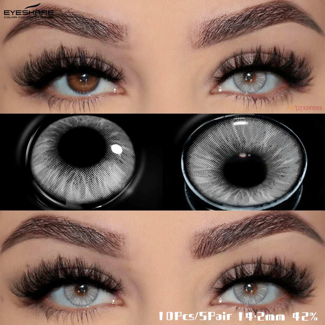 Rynx | 10pcs/5pairs Daily Disposable New Colored Contact Lenses 1Day Daily Lens Fashionable Blue Lenses Natural Brown Contact Lenses