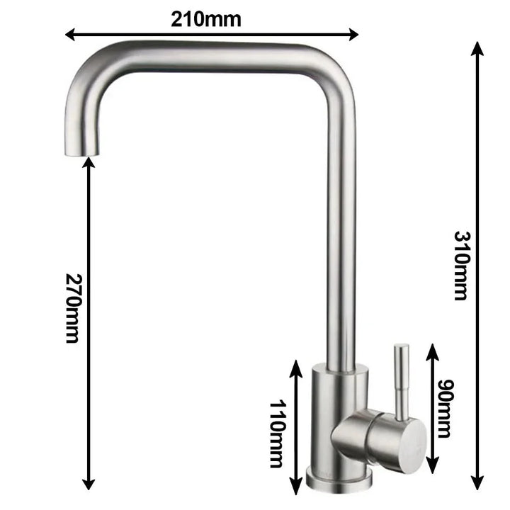 Lisslune | Stainless Steel Kitchen Faucet with Pull-Out Spout