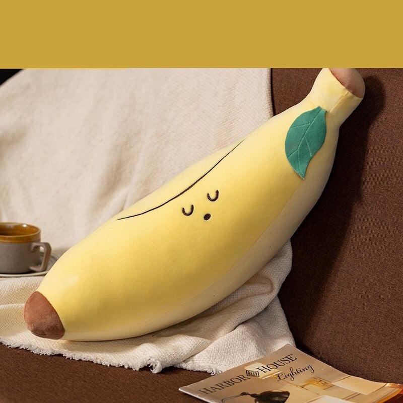 Lisslune | Shady Avocado and Banana Plush Pillow - 55 cm Soft Pillow for Kids