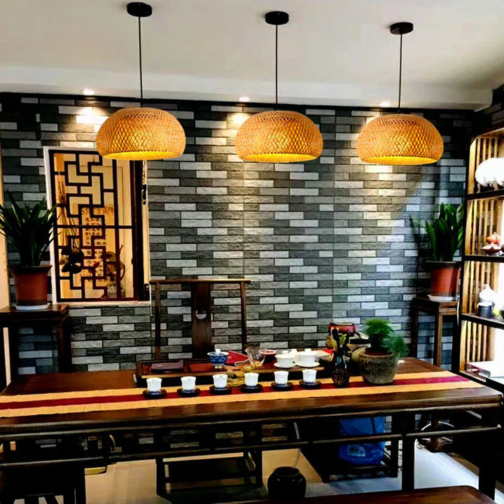Lisslune | Luxora Handwoven Bamboo Pendant Light - Eco-friendly Ceiling Lamp