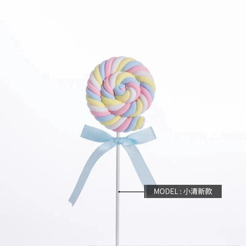 Lisslune | Charming Synthetic Cotton Candy Lollipops - Ideal for Sweet Displays, Children's Photography and Wedding Decorations