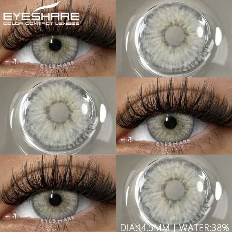Rynx | 1 pair of contact lenses with prescription in natural color, myopic lenses, green contact lenses, fashionable brown lenses, gray pupils
