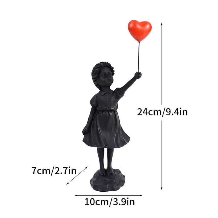 Lisslune | Dropshipping Banksy Sculpture Collection Flower Thrower Statue Pop Art Modern Balloon Girl Figurine Office Home Decoration