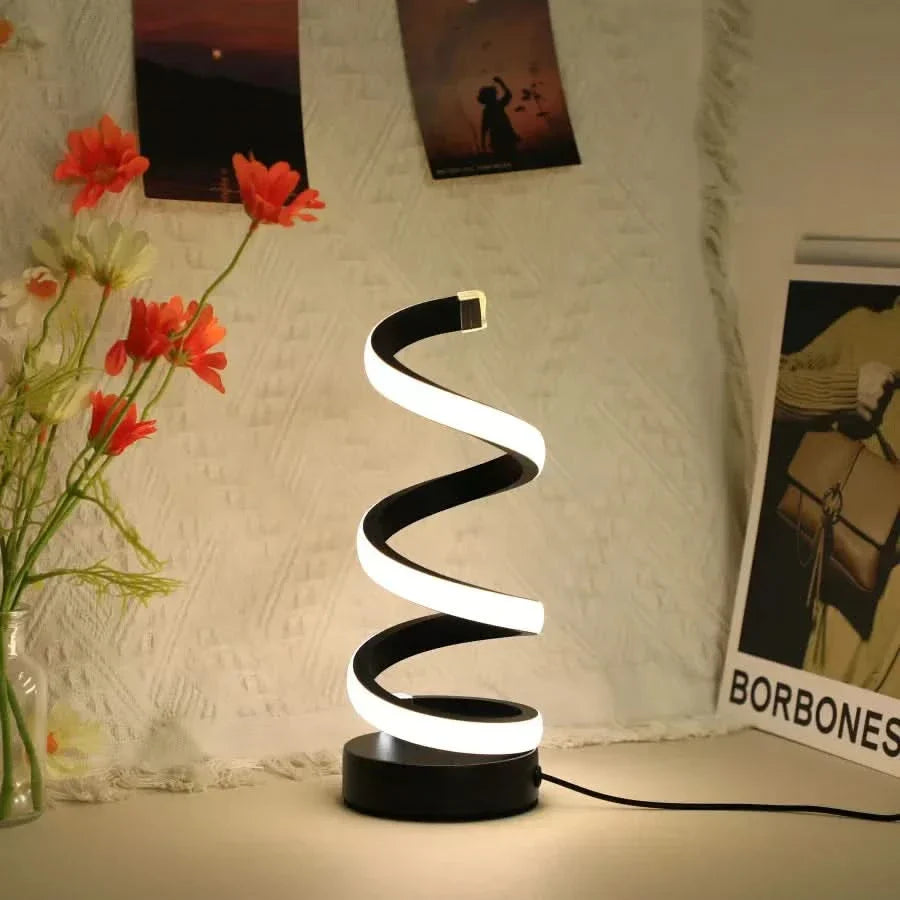 Lisslune | Spiral LED Table Lamp – Modern Adjustable Light