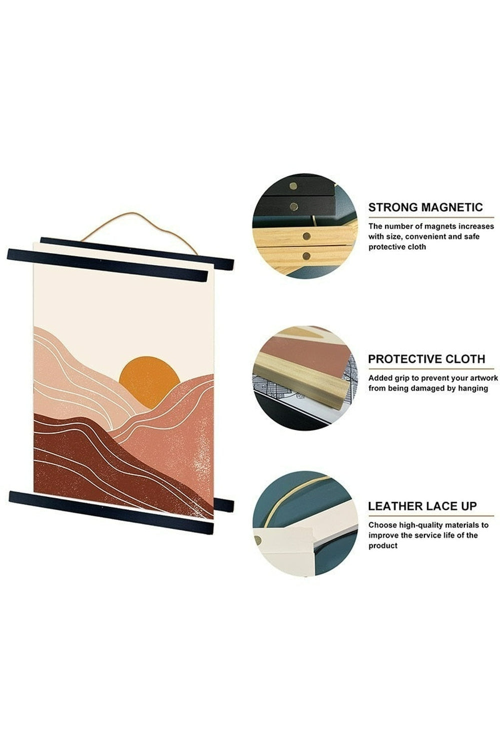 Lisslune | Magnetic wooden poster frame hanger