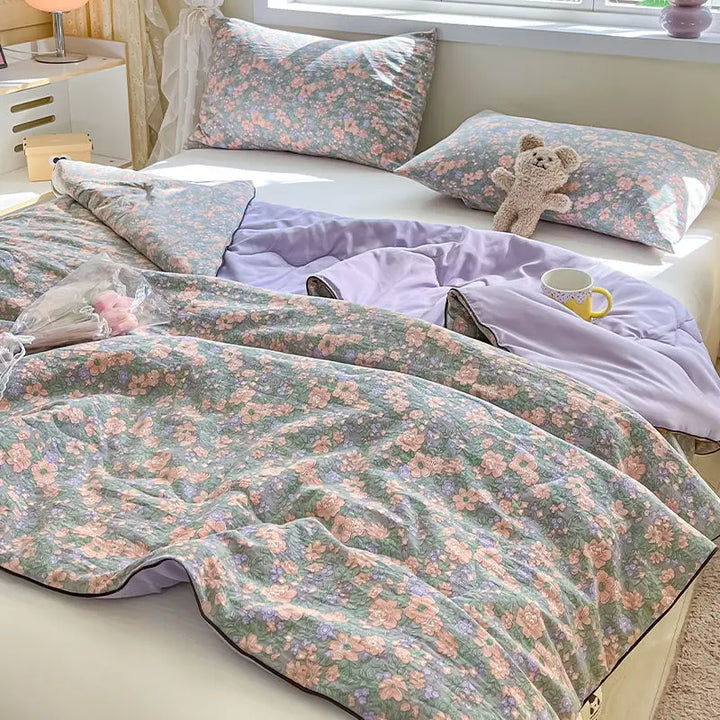 Rynx | Summer blanket Climate blanket Flower girl Heart Class A Double-layer yarn Summer cool soft Machine washable