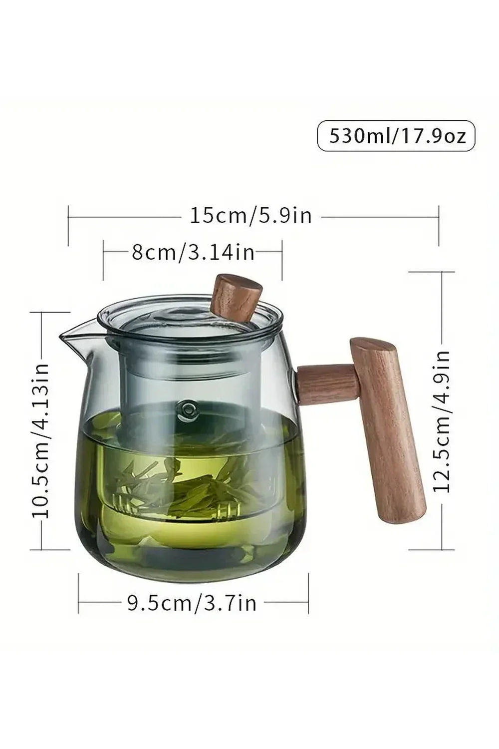 Lisslune | Wood Handle Glass Teapot