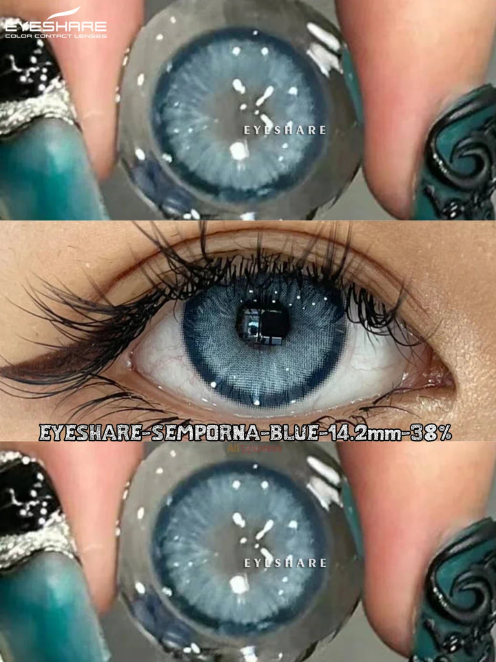 Rynx | 2pcs Color Contact Lenses Gray Soft Contact Naturally Cosmetic Color Lenses Blue Beautiful Pupils Annual Use