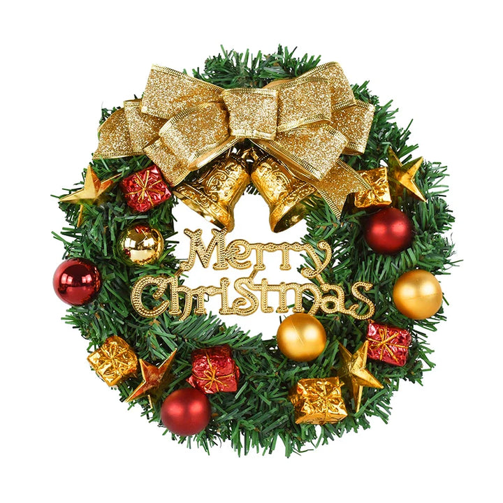 Rynx 30cm Christmas wreath Xmas door garland hanging ornaments Merry Christmas decoration for home New Year Navidad door hanger