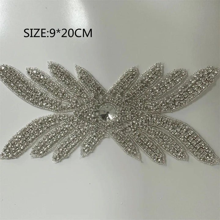Lisslune | Shining Silver Rhinestone Flower Appliqué: Elegant Fashion Upgrade Accessory