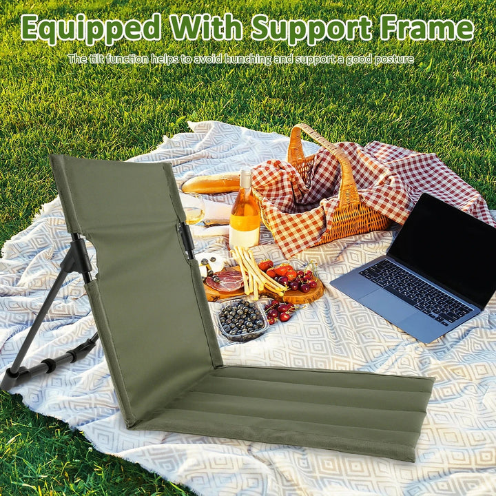 Rynx | Outdoor Camping Folding Chair Portable Foldable Camping Chair Lounger with Backrest Cushion for Fishing Grilling Beach Picnic