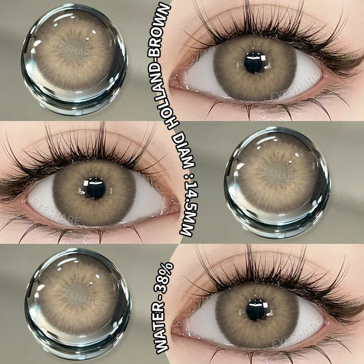 Rynx | New 1 Pair Contact Lenses Colored Contact Lenses Blue Colorful Beautiful Pupil Green Color Eye Lenses Annual Brown Contact Lenses