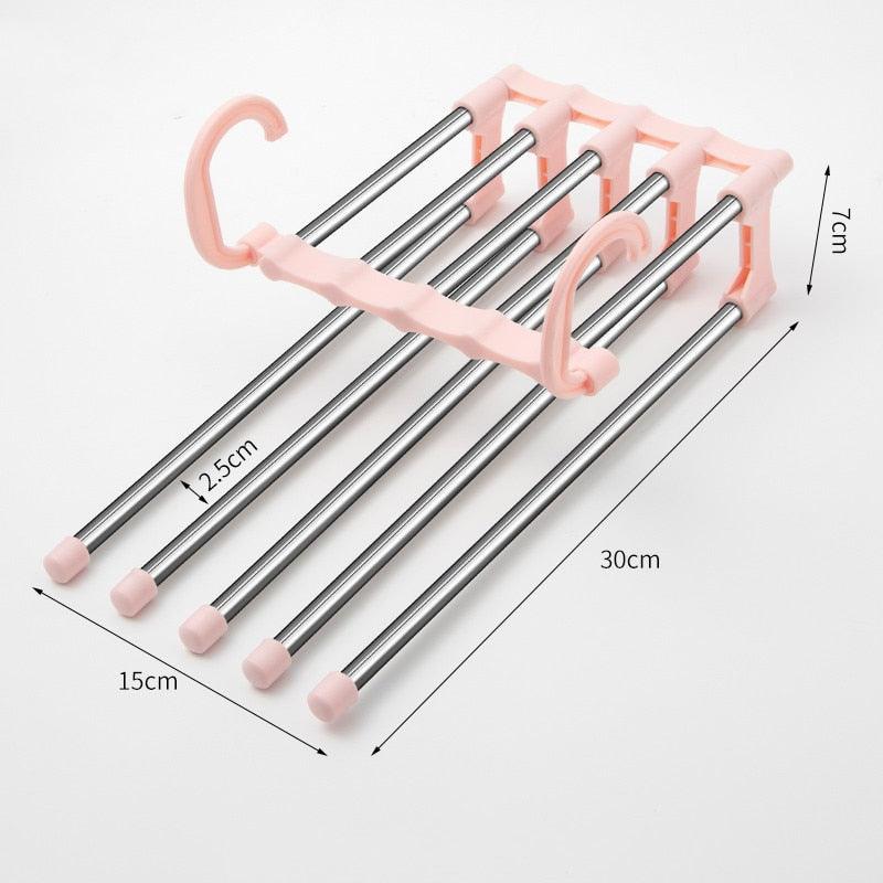 Lisslune | Versatile 5-in-1 telescopic organizer made of stainless steel for pants in the wardrobe