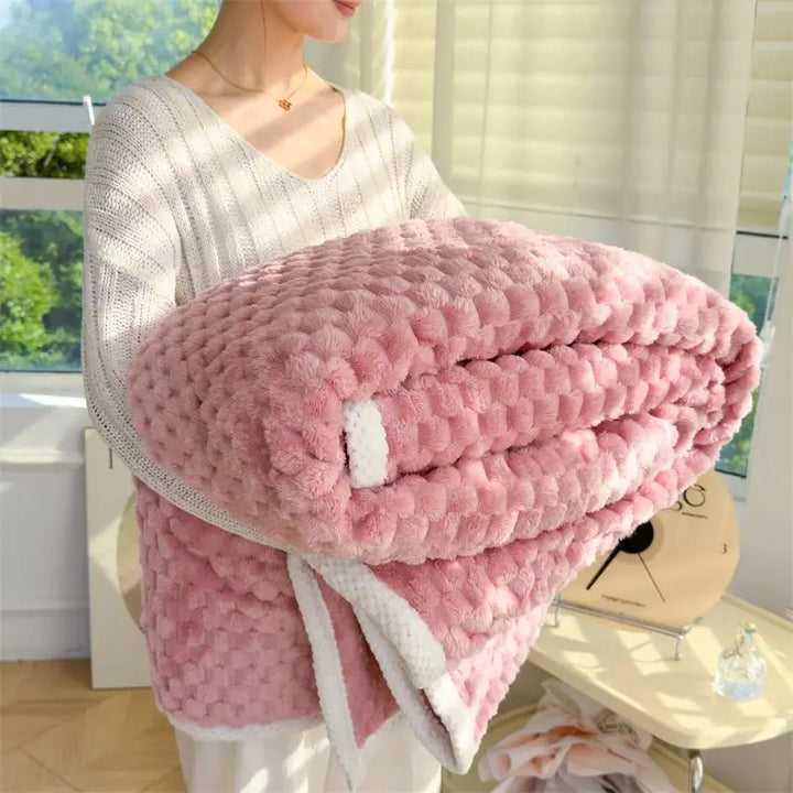 Rynx Velvet Coral Velour Small Blanket Single Room Climate Blanket Rabbit Velour Blanket Office Nap Blanket