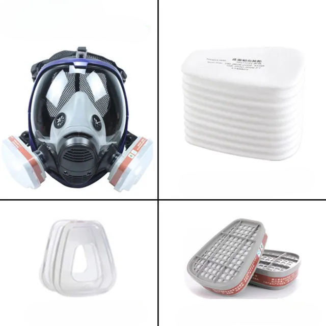 Lisslune | Full Face Respirator Mask with Anti-Fog Lens and Industrial Gas Filters