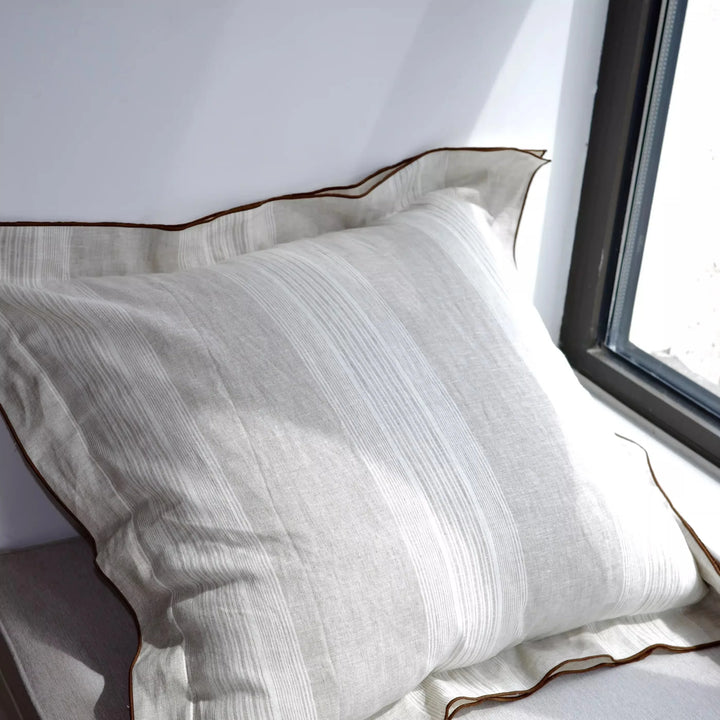 Rynx | French Style Linen Shirt Pillow Case Square Pillow Case Decorative Stripes Pillow Case Pillow Case for Home Room Studio