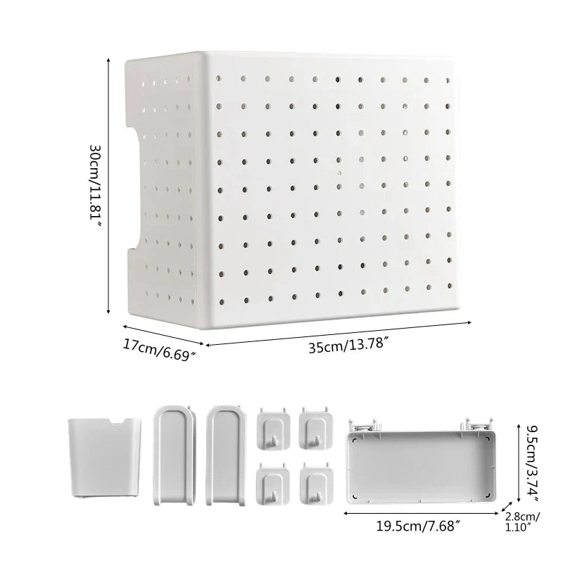 Lisslune | Kitchen Organizer Wall-Mounted Hole Board Storage Rack