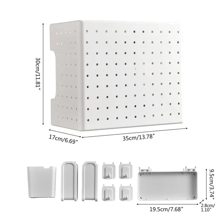 Lisslune | Kitchen Organizer Wall-Mounted Hole Board Storage Rack