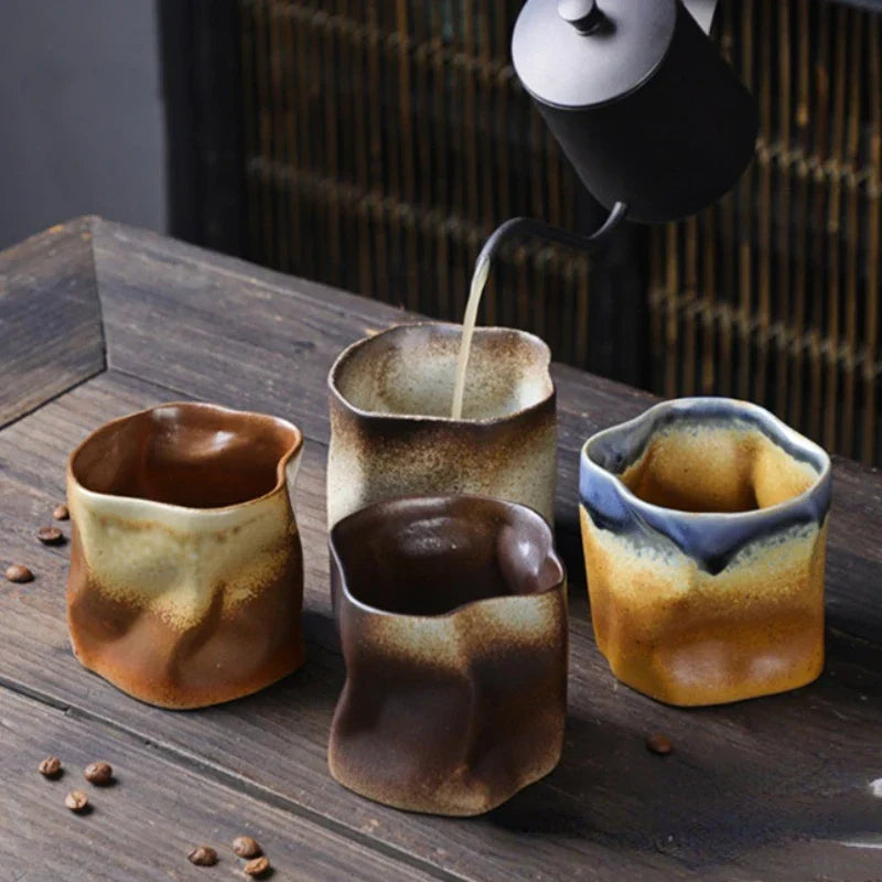 Lisslune | Irregular twisted shape cup 9.47 ounces/280 ml ceramic coffee tea cup without handle polychromatic creative ceramic mugs coffee mugs retro