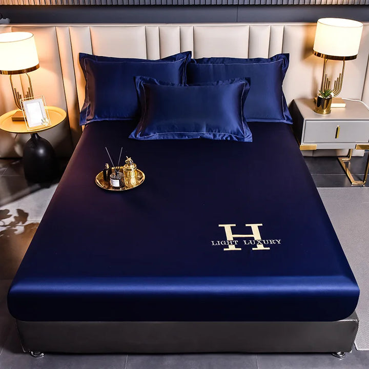 Lisslune | Solid Color Silk Bed Sheet