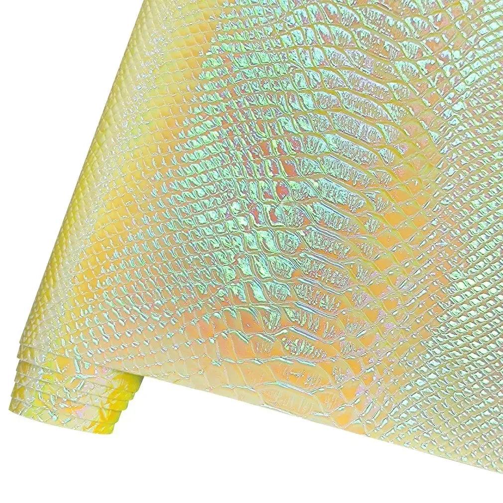 Lisslune | Iridescent Holographic Snake Skin PU Leather Craft Roll for Creative DIY Adventures
