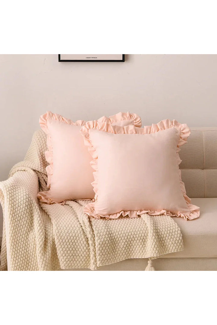 Lisslune | solid ruffle cushion cover
