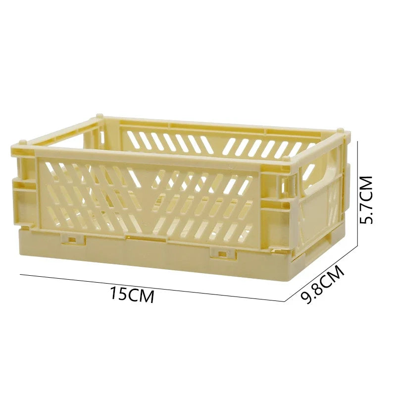 Rynx | Plastic foldable storage box folding box basket stackable cute makeup jewelry toy boxes for storage box organizer portable