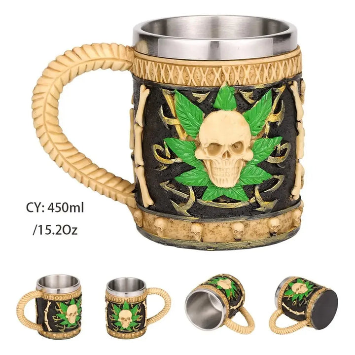 Lisslune | Medieval Dragon Resin Stainless Steel Mug as Coffee Mug or Tea Mug