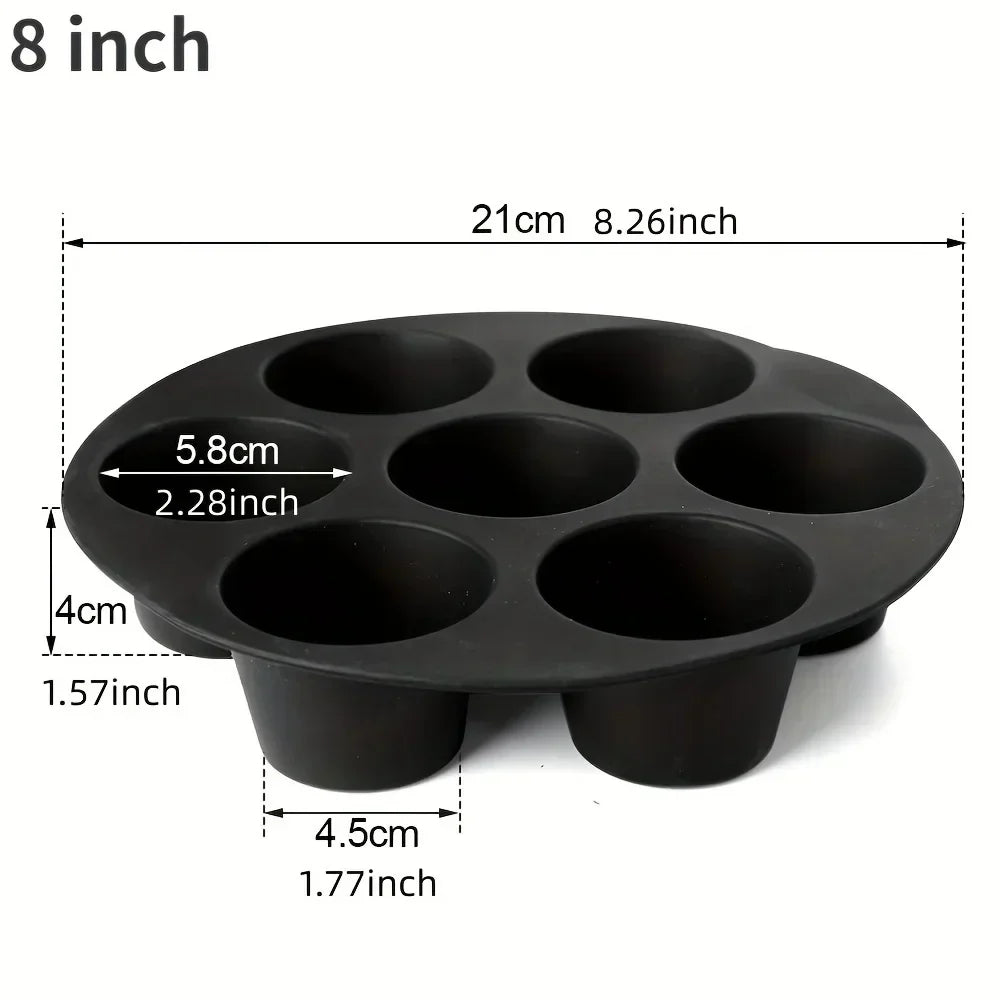 Lisslune | Silicone Muffin Pan for Air Fryer – Non-stick & Flexible for Muffins, Cupcakes & Snacks